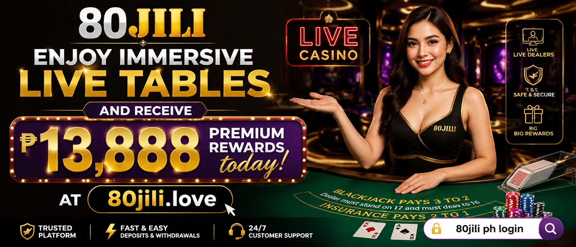 Live baccarat table visual